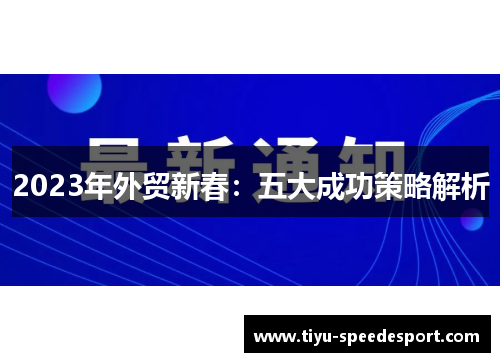 2023年外贸新春：五大成功策略解析